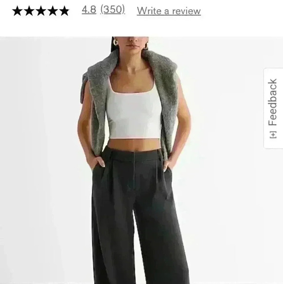 Babaton size M white crop  top - Picture 2 of 5